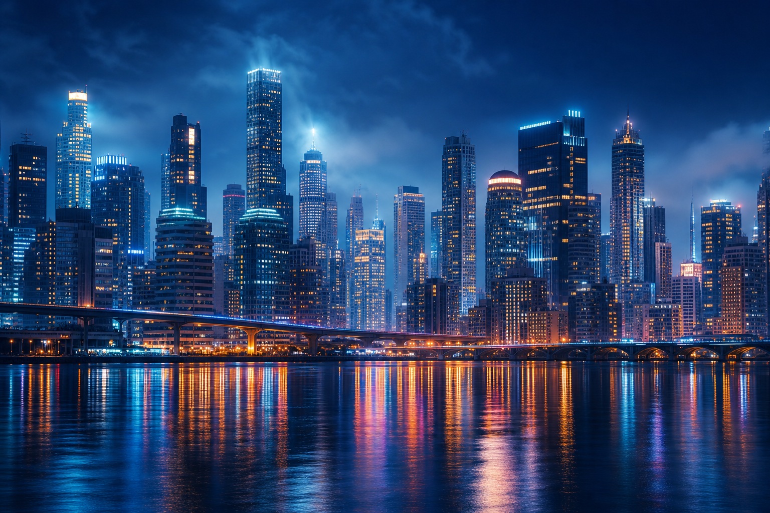 Preview for Blue Hour Skyline City Background