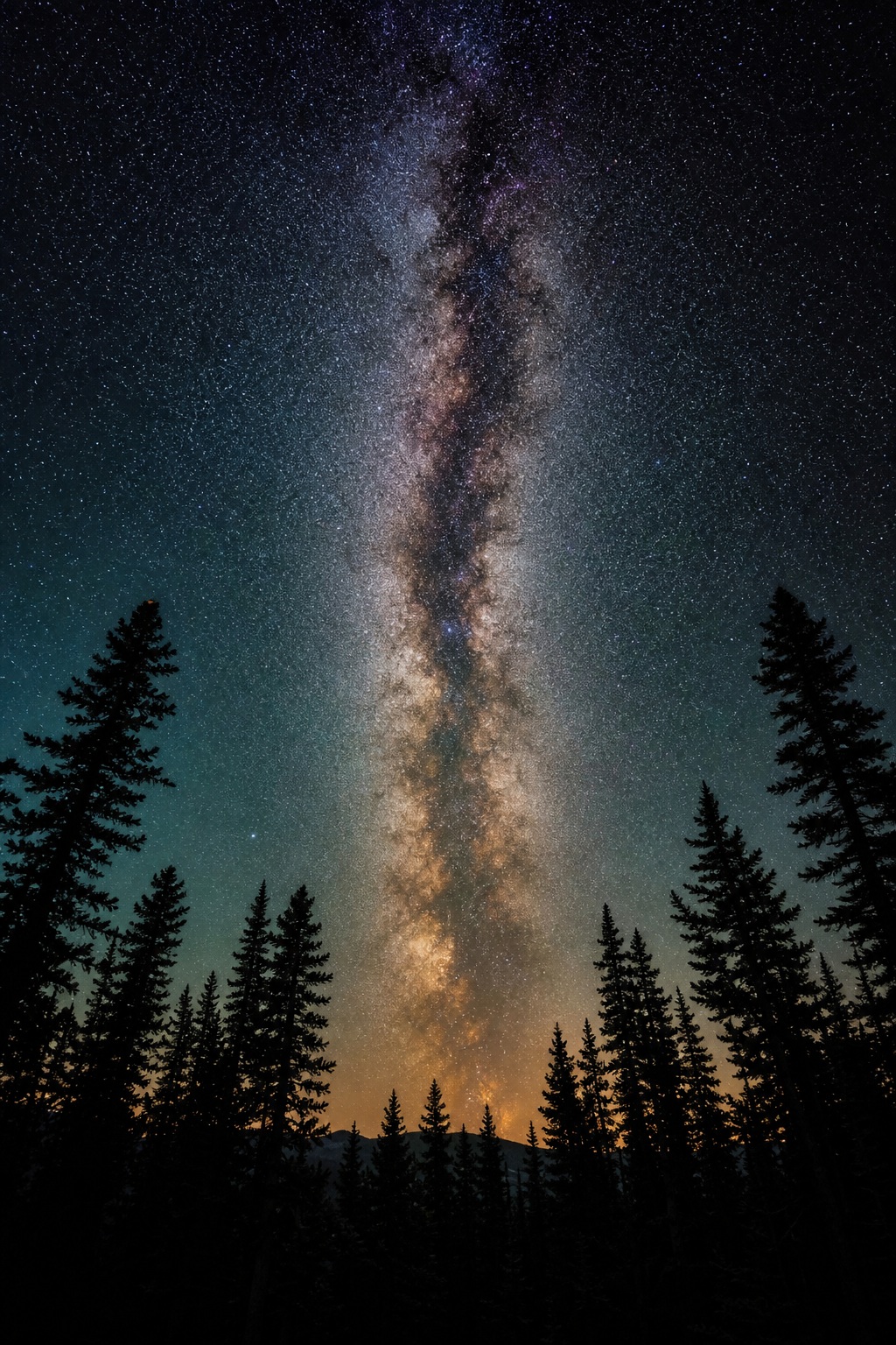 Preview for Milky Way Forest Night Sky Background