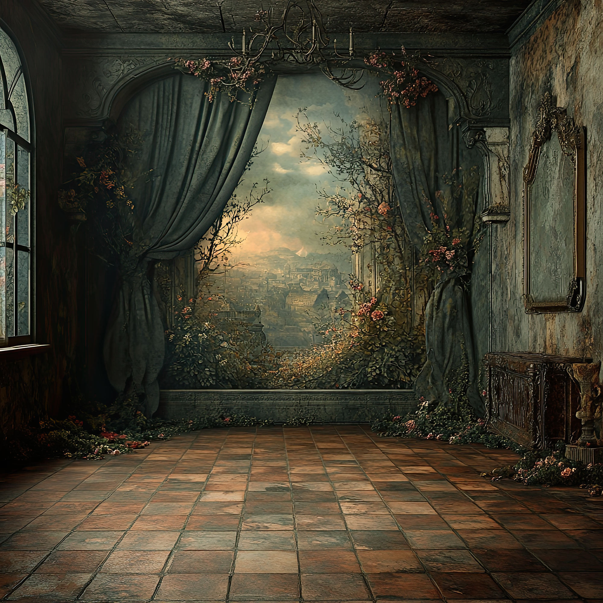 Preview for Abandoned-room-vintage-decor-spooky-backdrop-background-97458