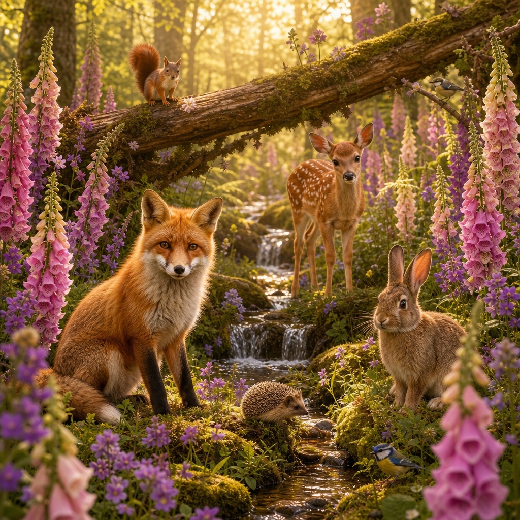 Preview for Magical Woodland Animals Background