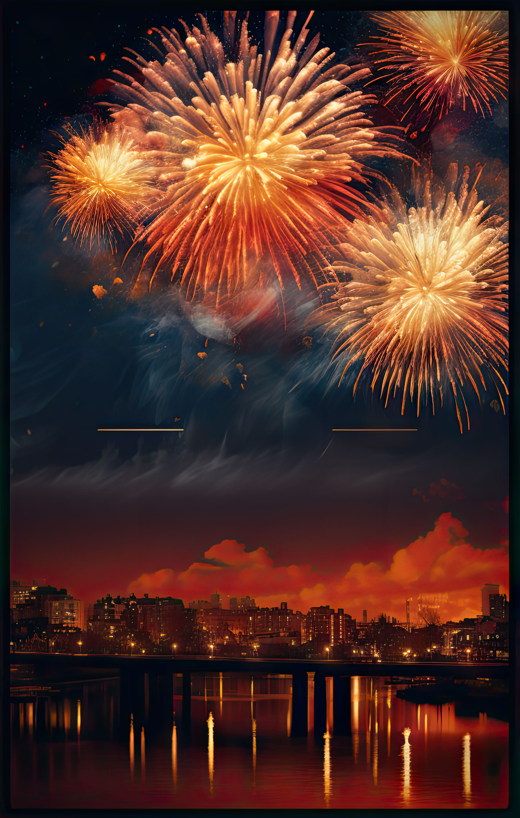 Preview for Fireworks-over-city-at-night-new-year-background-82b45