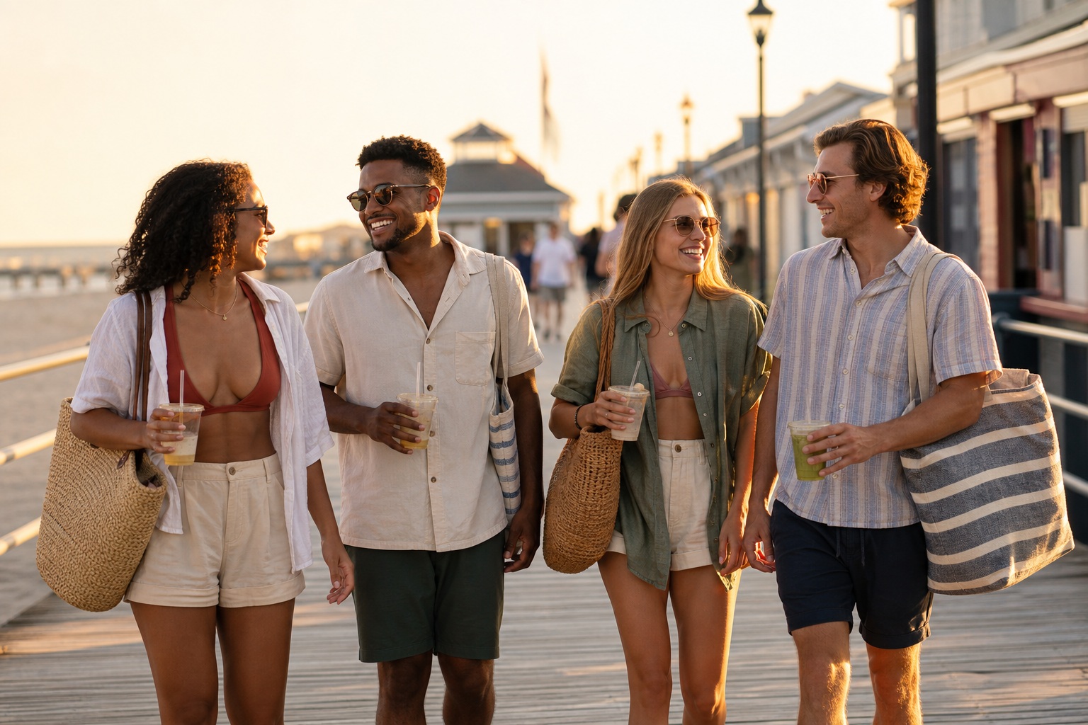 Preview for Boardwalk Friends At Golden Hour Background