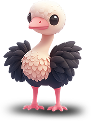 Preview for Cartoon-ostrich-illustration-animal-sticker-65990