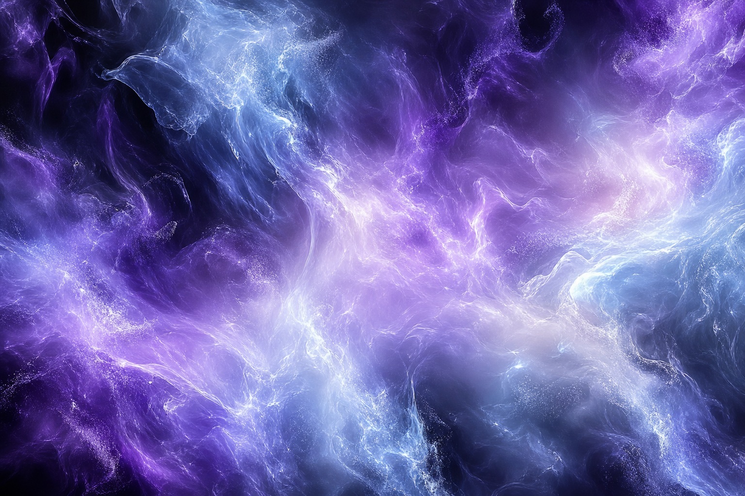 Purple and blue plasma light swirling across a dark abstract background