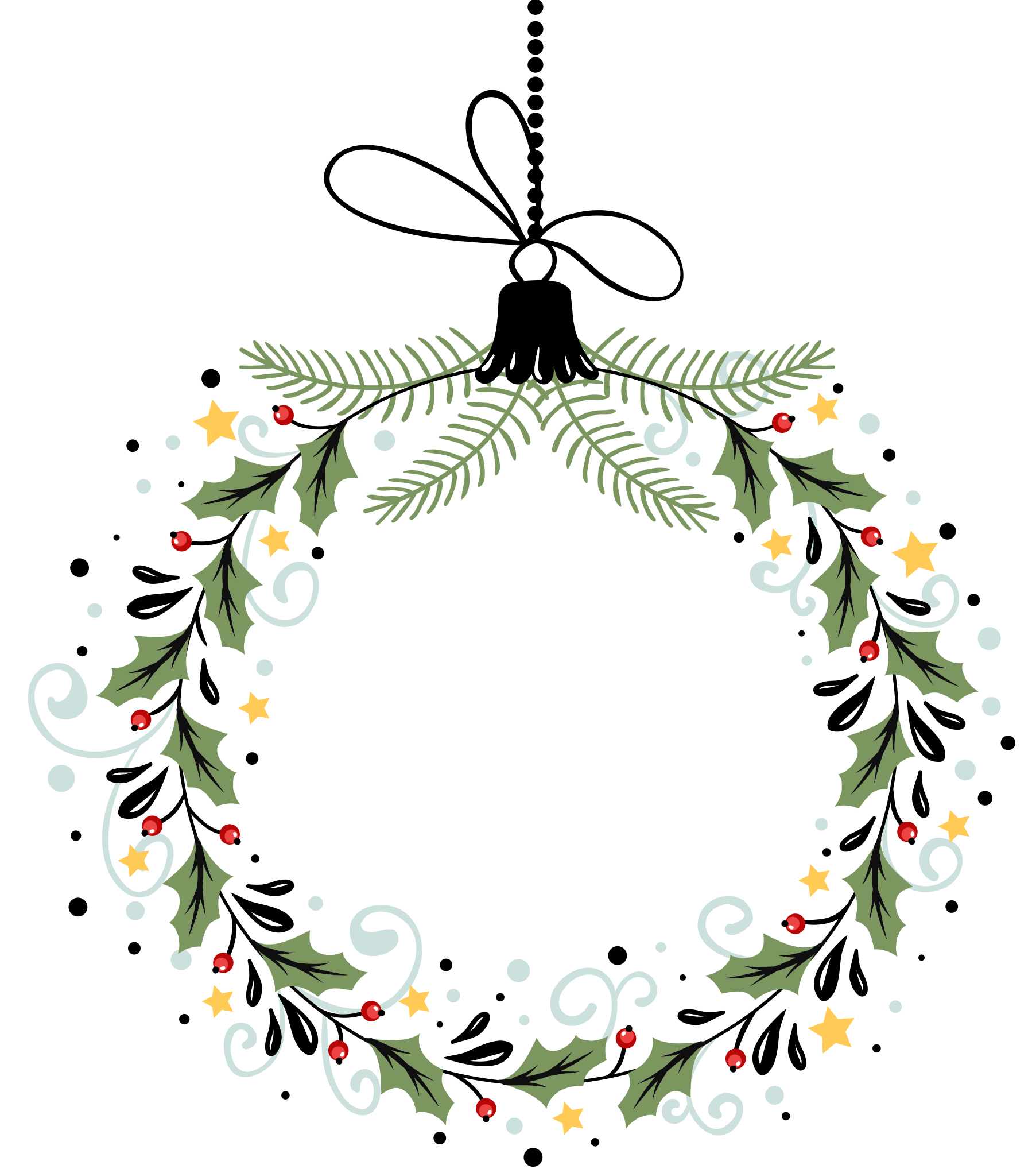 Preview for Christmas-wreath-illustration-chirstmas-sticker-f3750