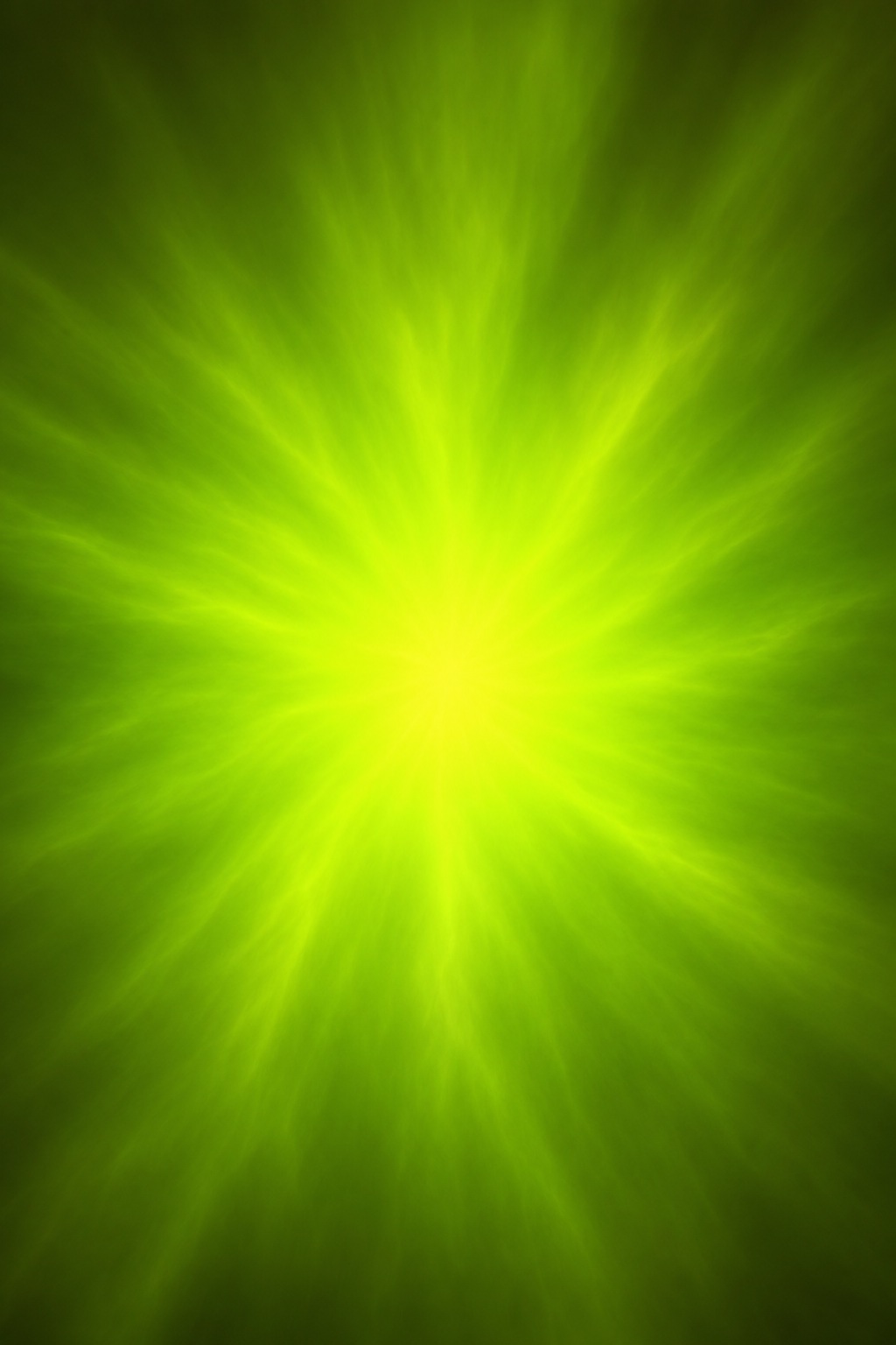 Bright lime green radial glow with soft streaks fading into a dark background