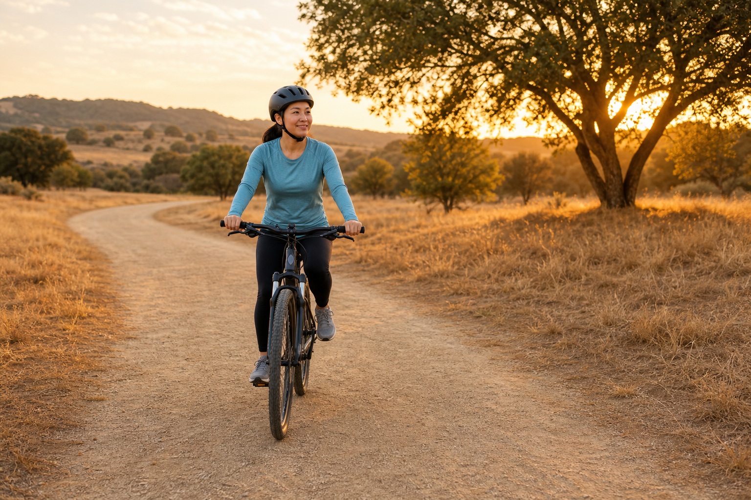 Preview for Golden Hour Cycling Path Background