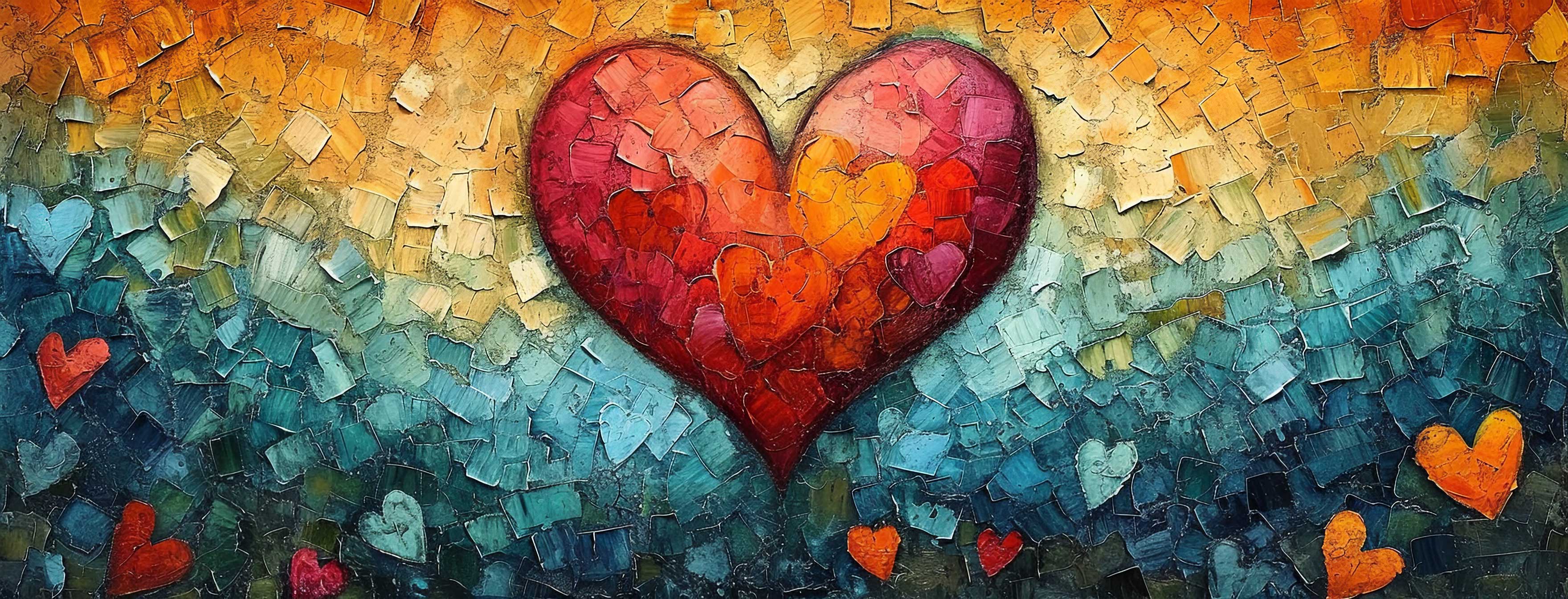 Preview for Mosaic-heart-art-template-heart-cover-background-58be6