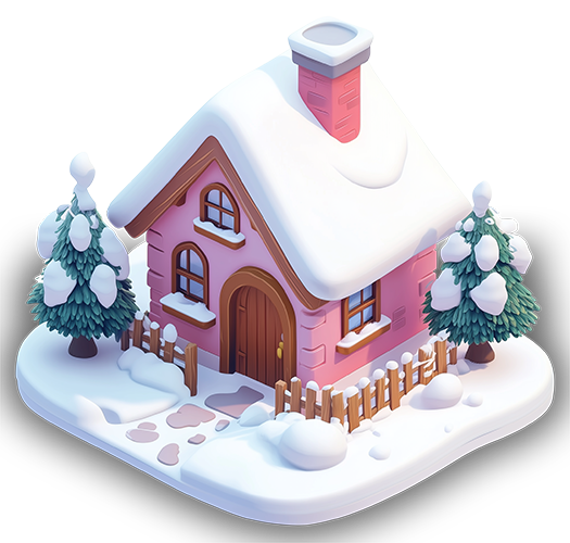 Preview for Winter-pink-house-illustration-building-sticker-23e5b