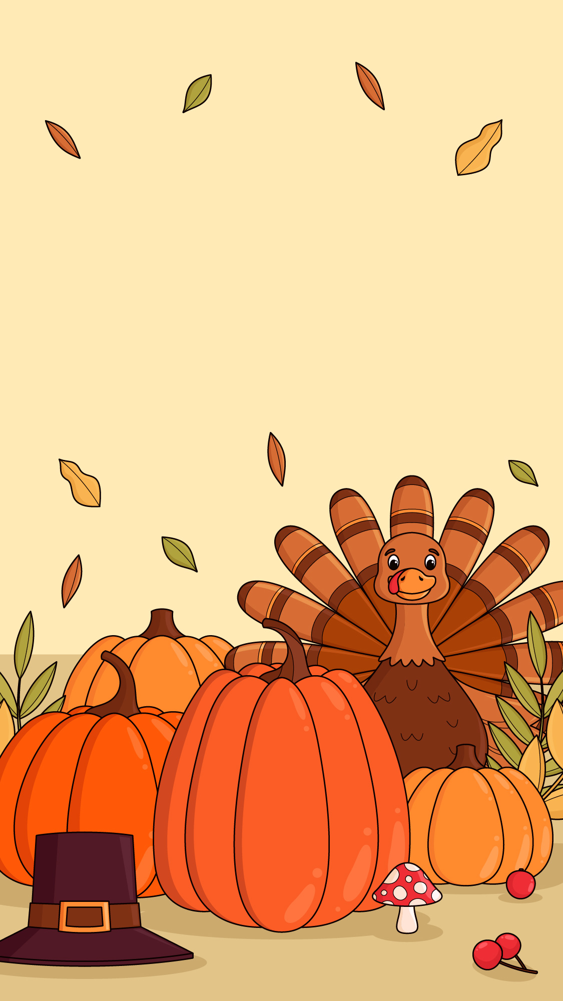 Preview for Thanksgiving-cartoon-illustration-fall-background-84b22
