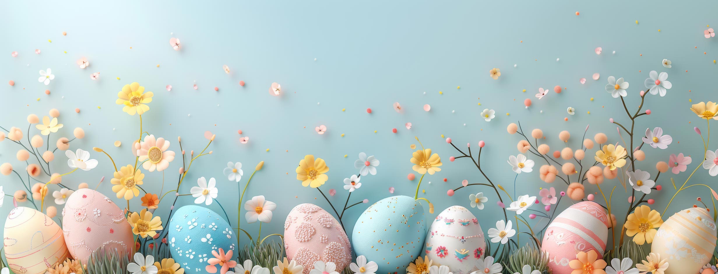 Preview for Easter-eggs-floral-decor-easter-facebook-background-56669