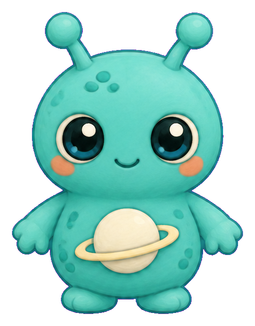 Preview for Turquoise Saturn-belly Alien Sticker