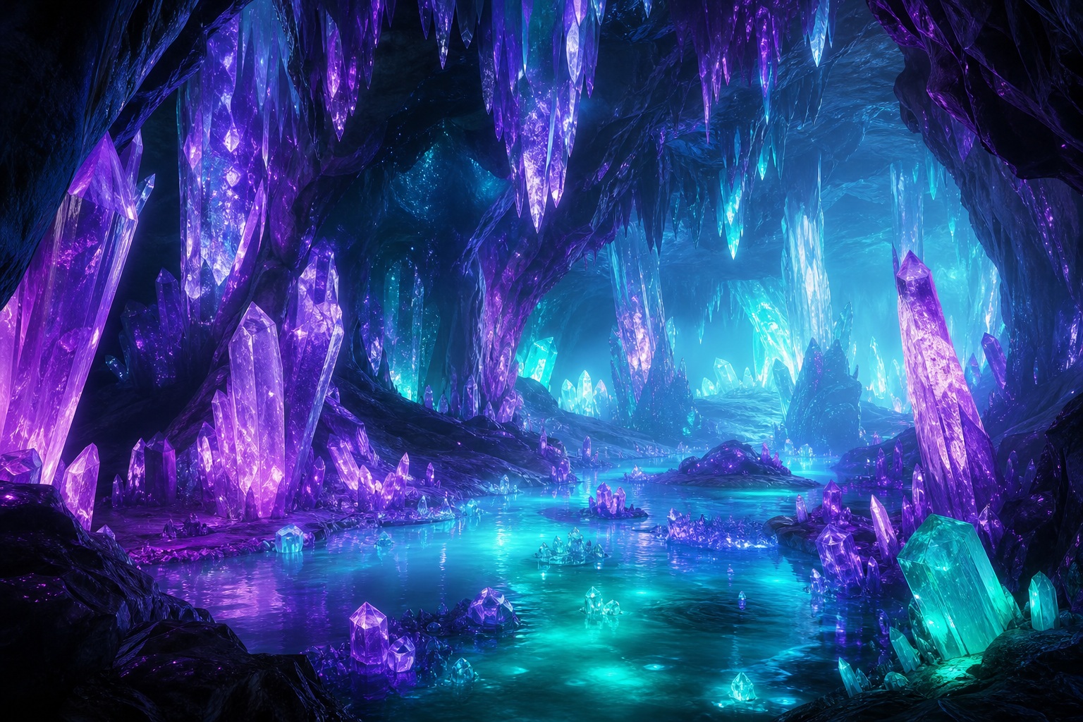 Preview for Fantasy Crystal Cavern Background