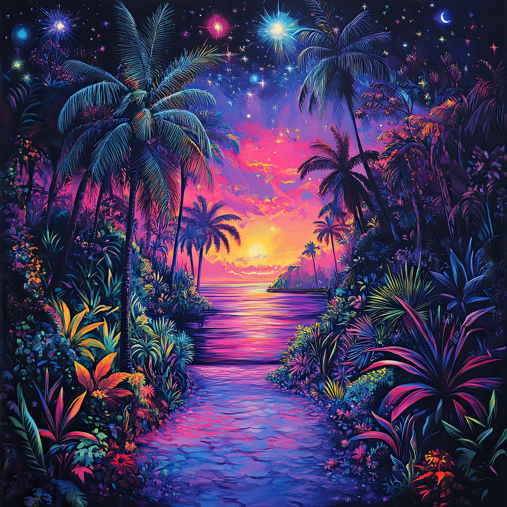 Preview for Tropical-paradise-digital-art-nature-backdrop-background-7e688