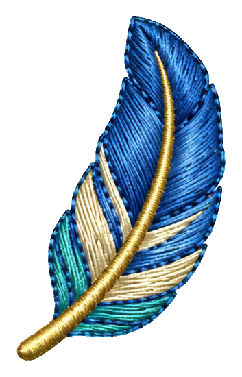 Preview for Embroidered Lucky Charms Blue Feather
