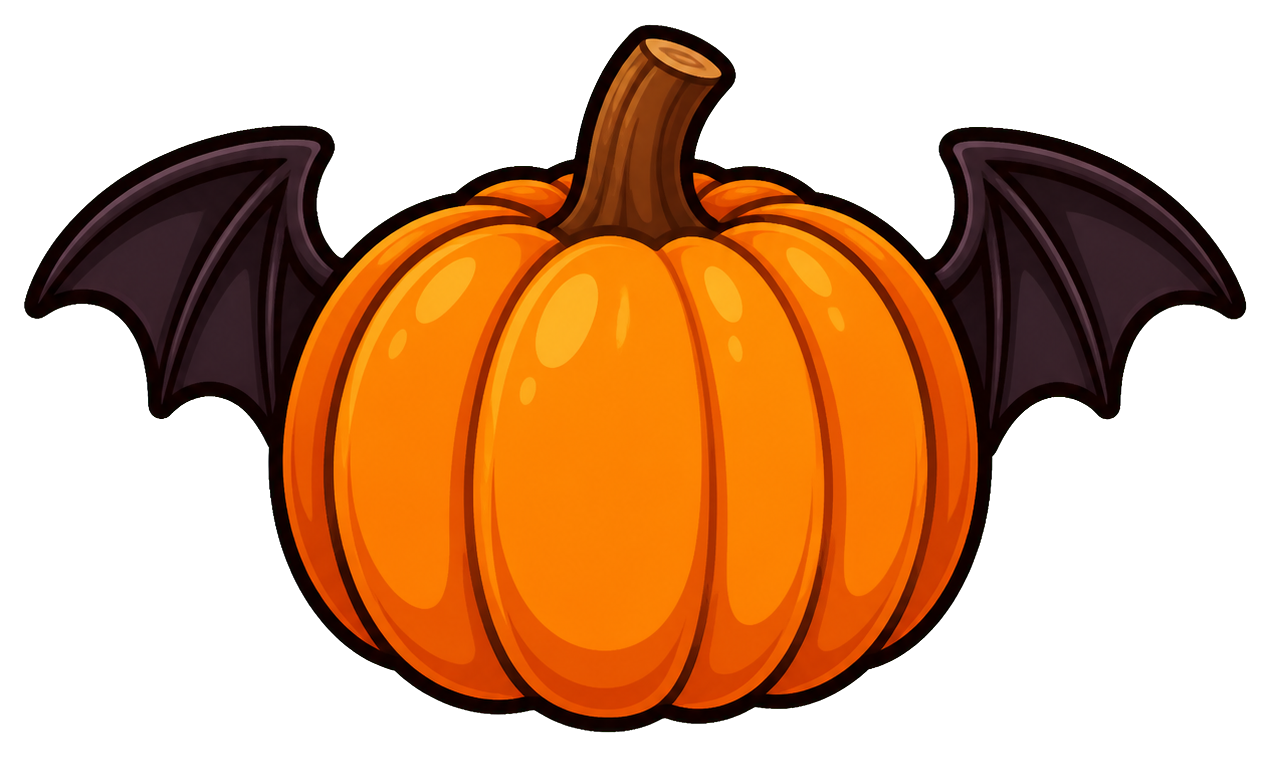 Preview for Bat Wing Pumpkin Halloween Sticker