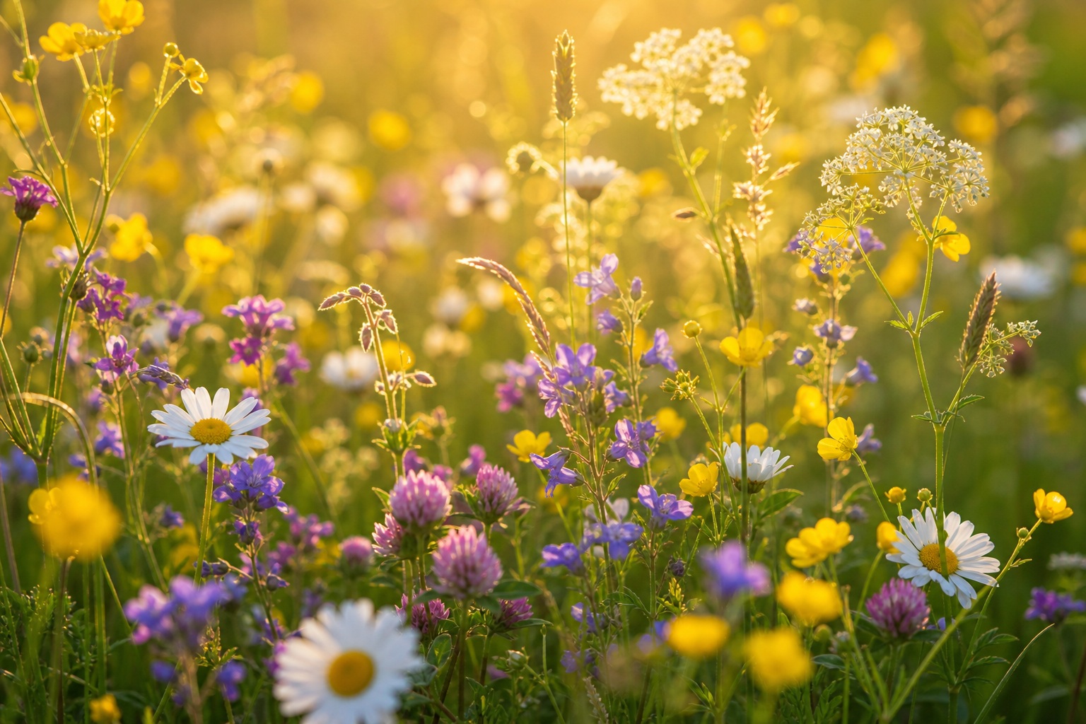 Preview for Sunlit Wildflowers Background
