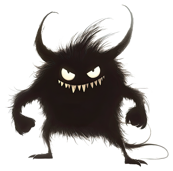 Preview for Furry-black-monster-illustration-monsters-sticker-effaa