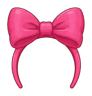 Pink headband with a large bow on top and thin curved band ends