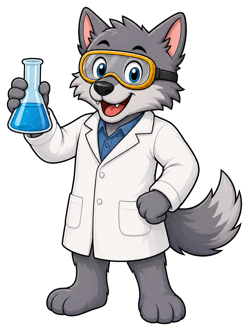 Preview for Scientist Wolf Sticker