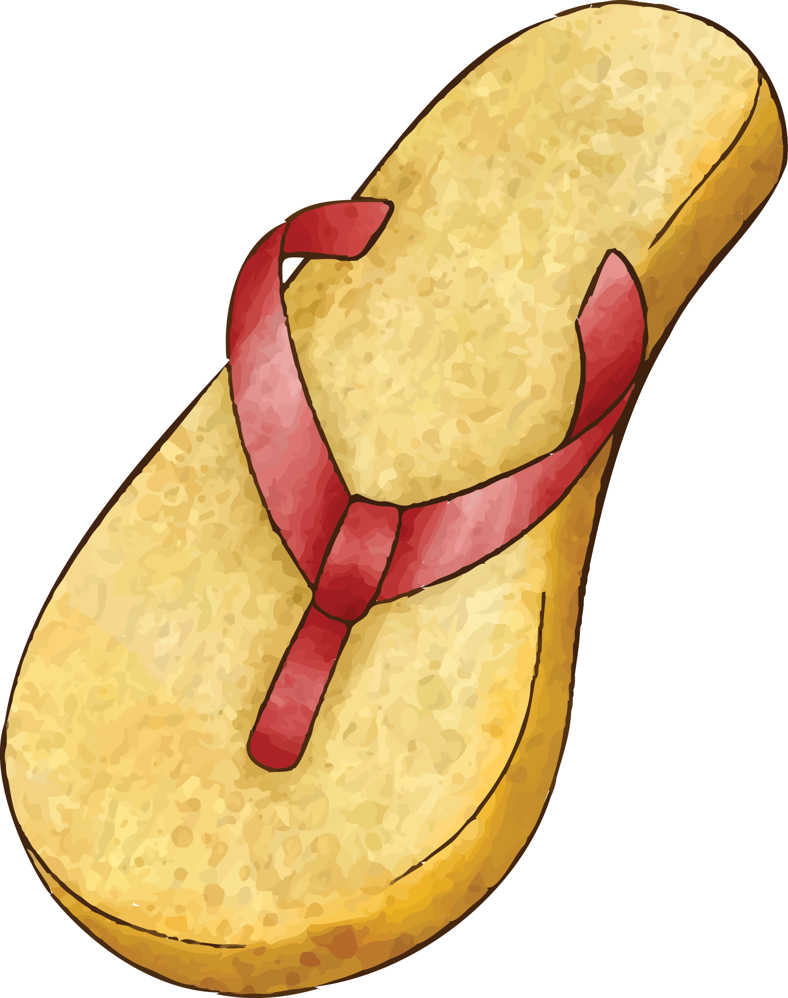 Preview for Yellow-flip-flop-red-straps-summer-watercolor-sticker-e6773