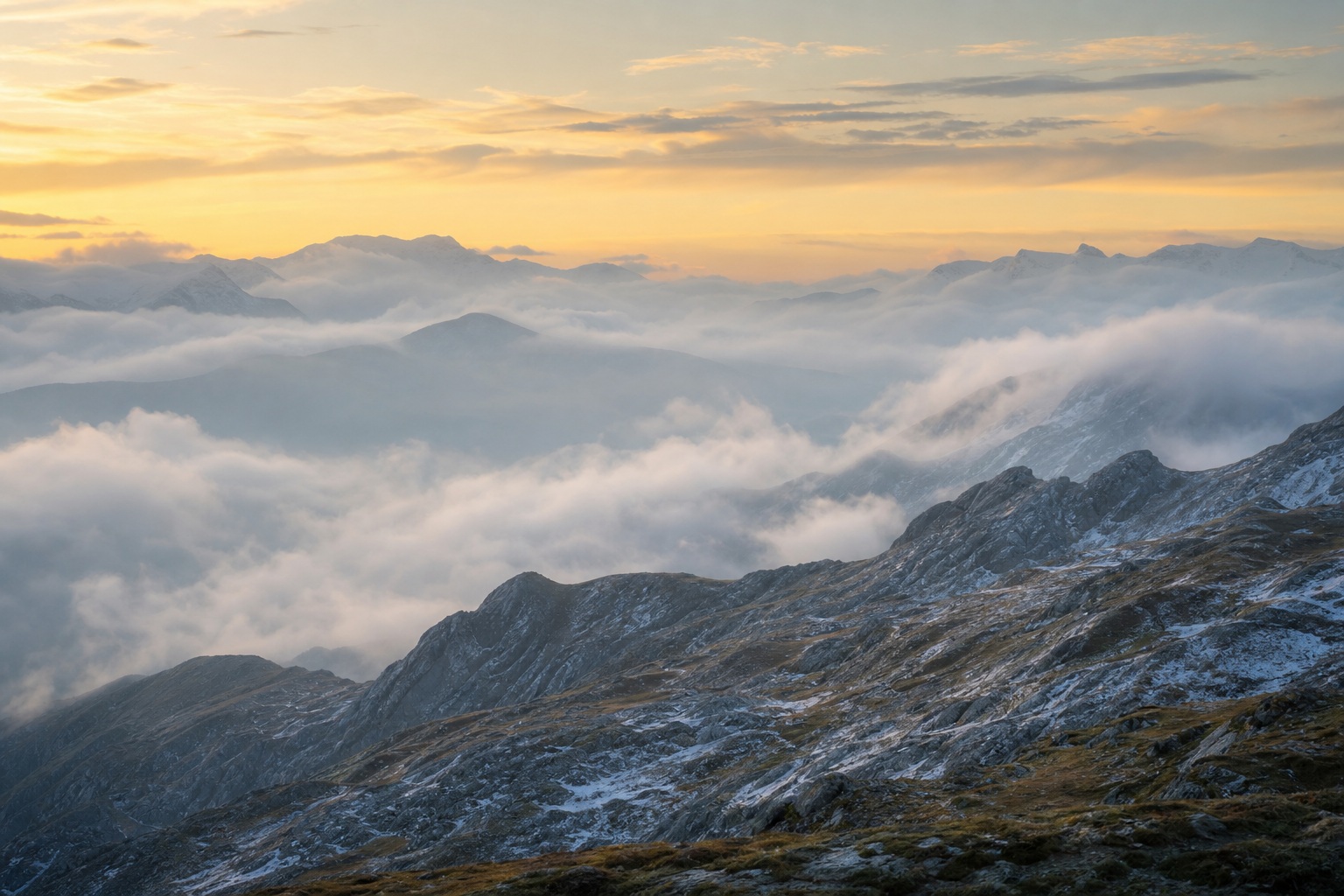 Preview for Sunrise Haze Alpine Valley Background