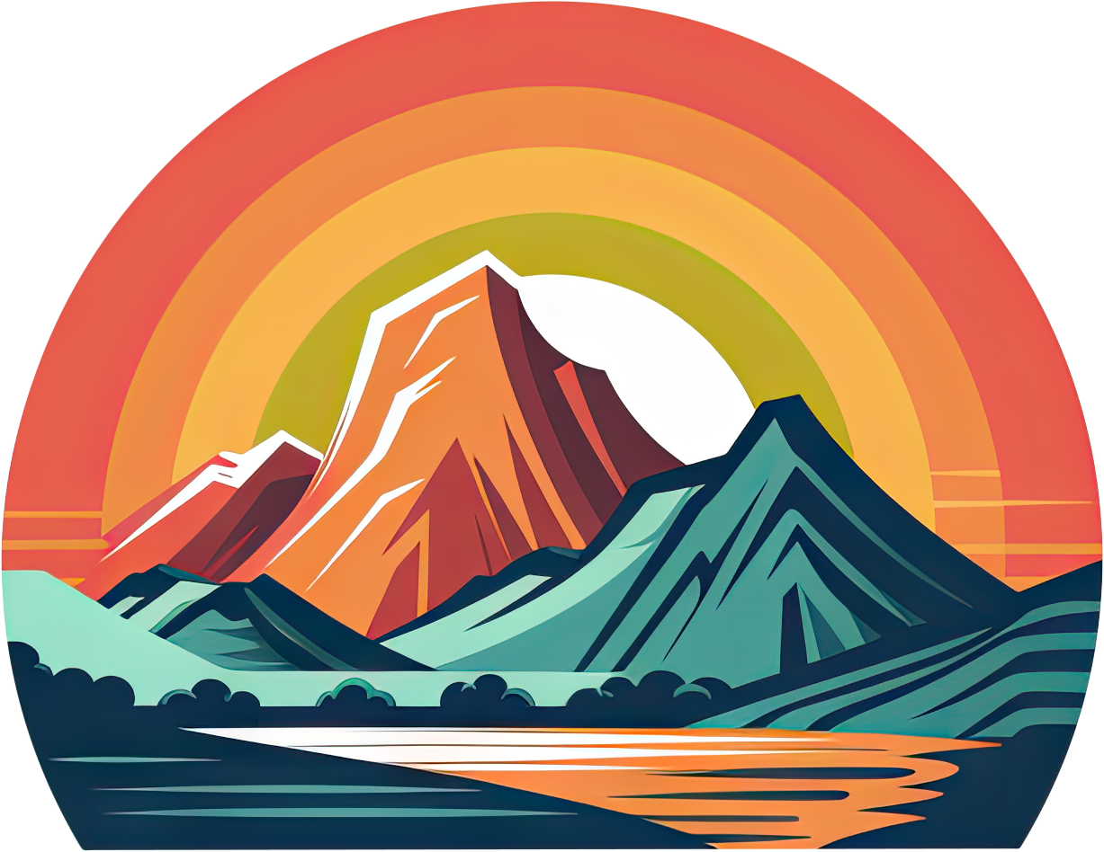Preview for Vibrant-mountain-landscape-sunset-logo-mountain-sticker-8761c