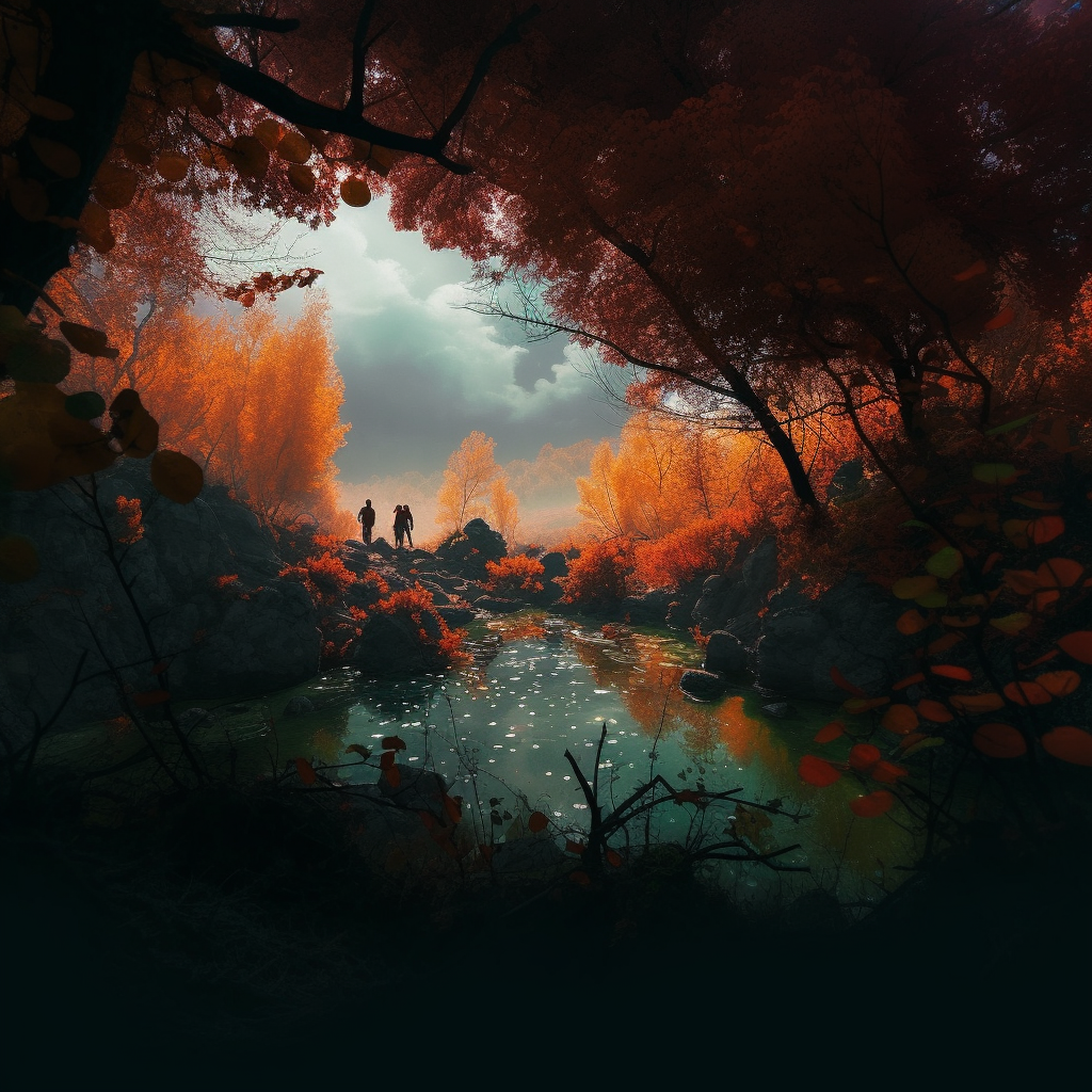 Preview for Surreal-landscape-silhouetted-figures-ai-images-background-ce32b