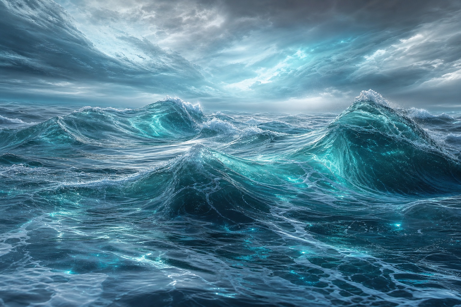 Preview for Arctic Cyan Ocean Storm Background