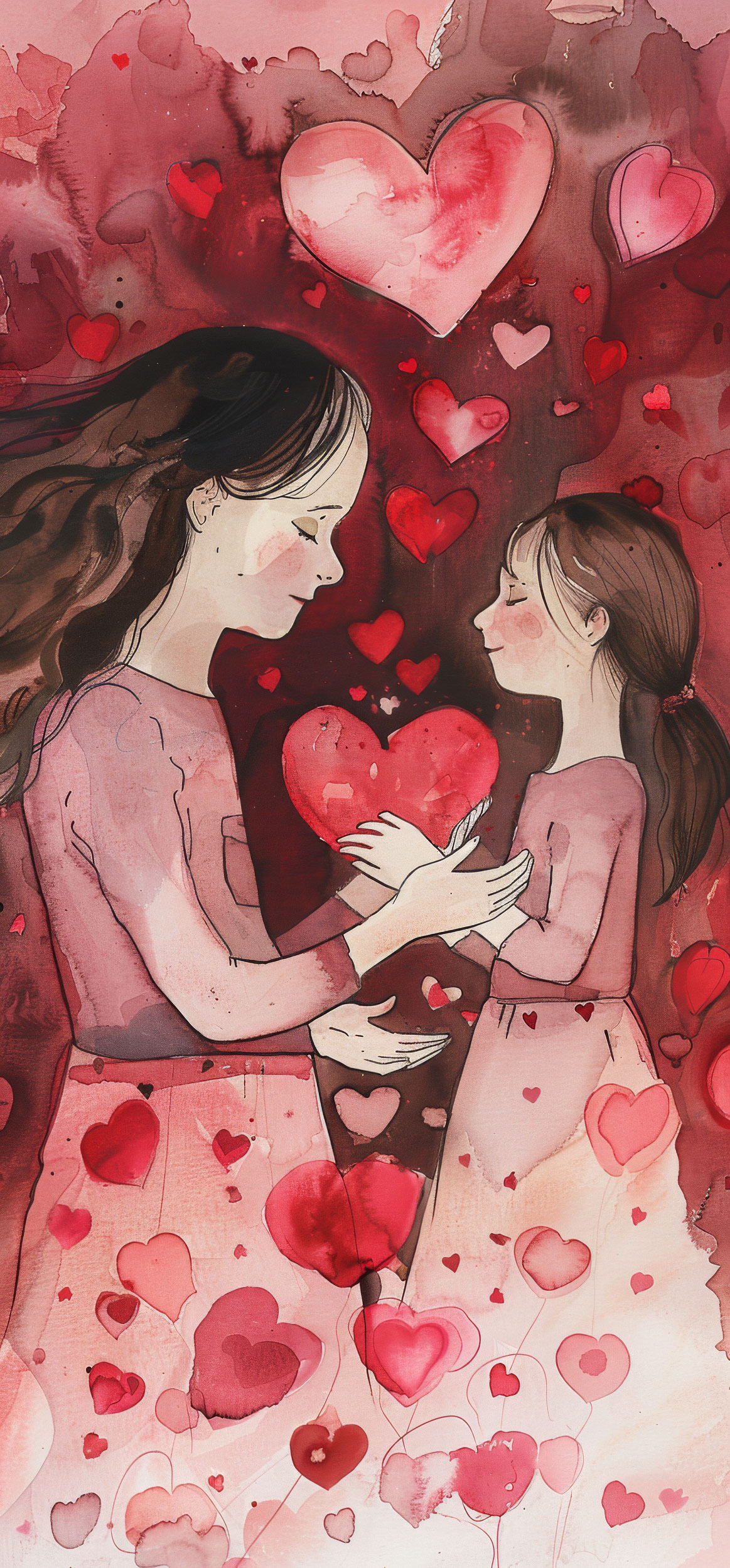 Preview for Mother-daughter-love-illustration-mothers-day-background-1ce1d