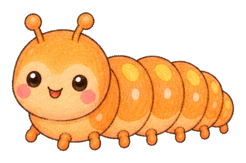 Preview for Orange Caterpillar Sticker