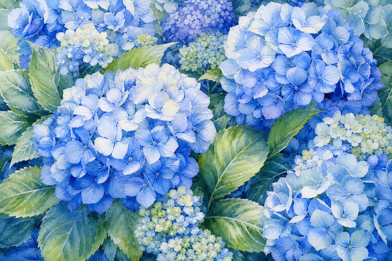 Preview for Blue Hydrangea Watercolor Floral Background