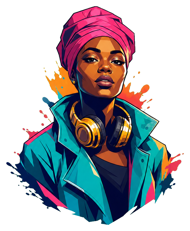 Preview for Magenta Headwrap Vocalist Portrait Sticker