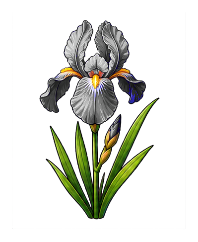 Preview for Purple Iris Stem Sticker