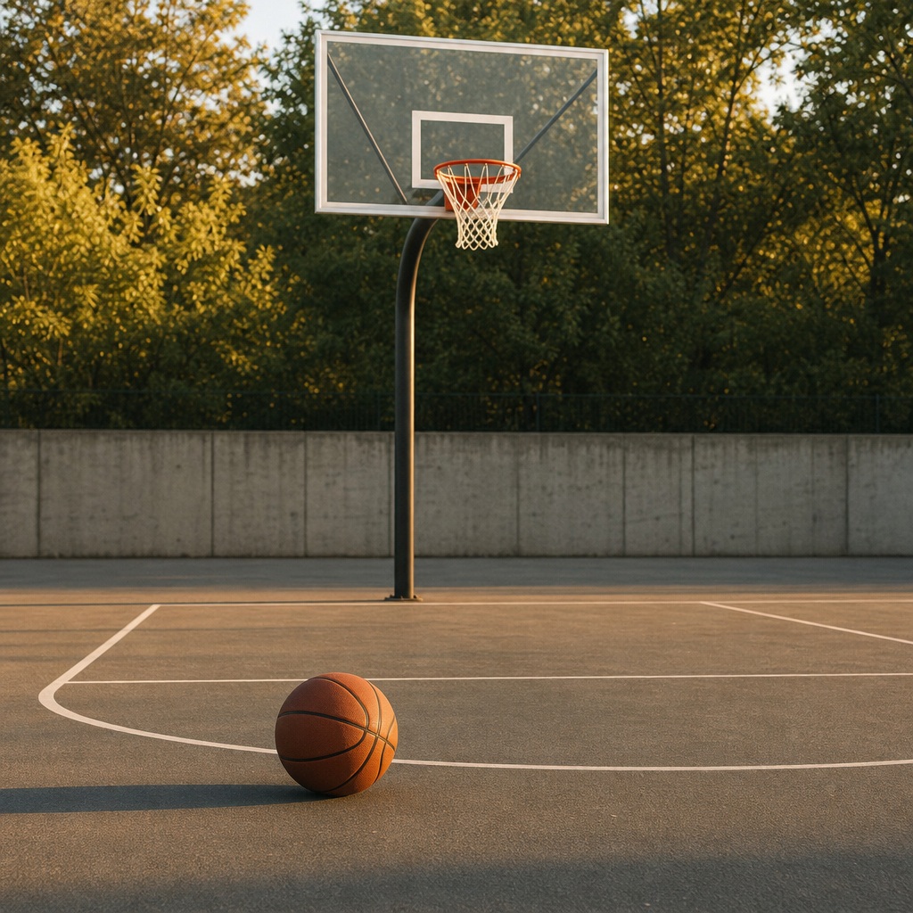 Preview for Basketball Court Rim And Ball Stock Background