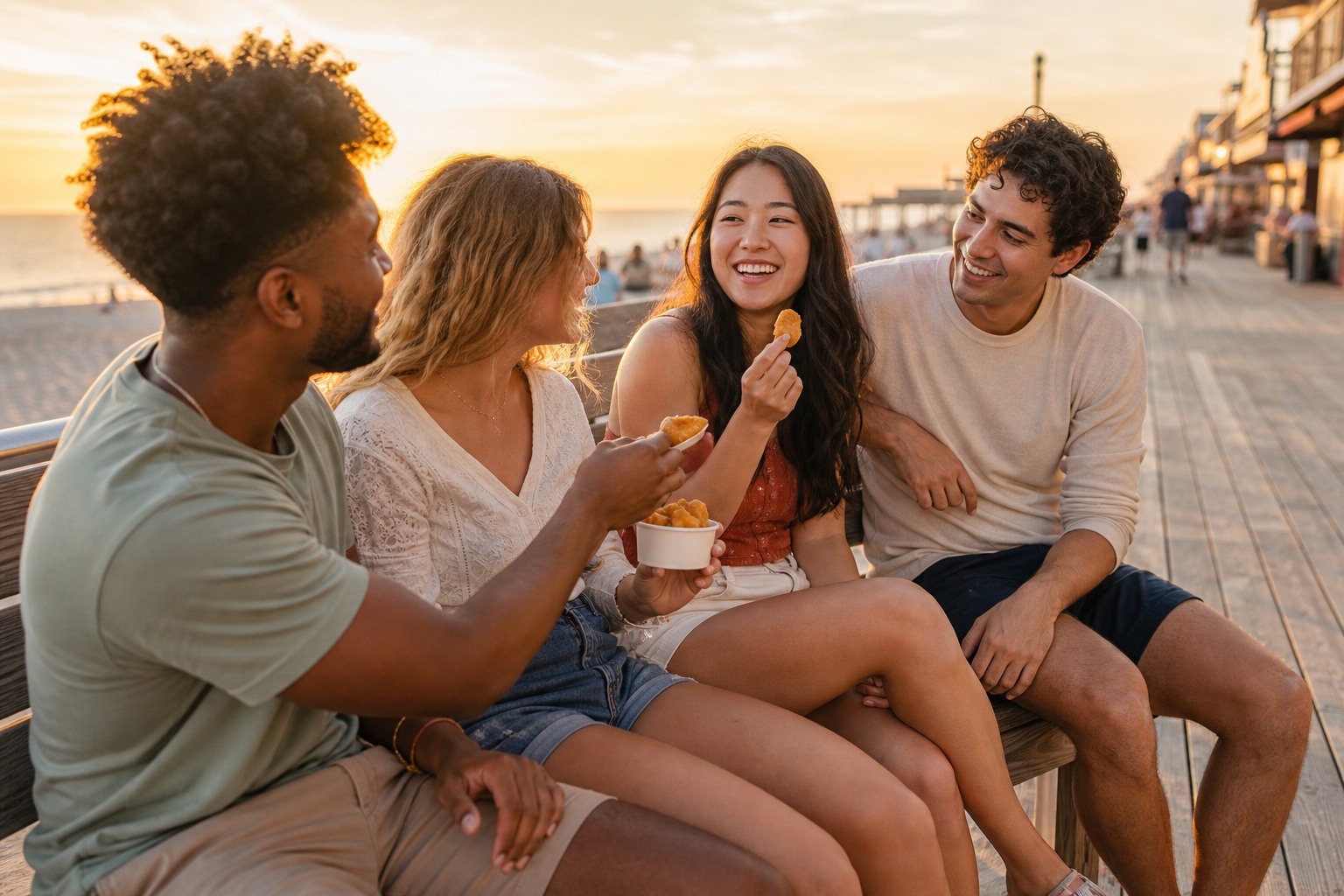 Preview for Golden Hour Boardwalk Friends Background