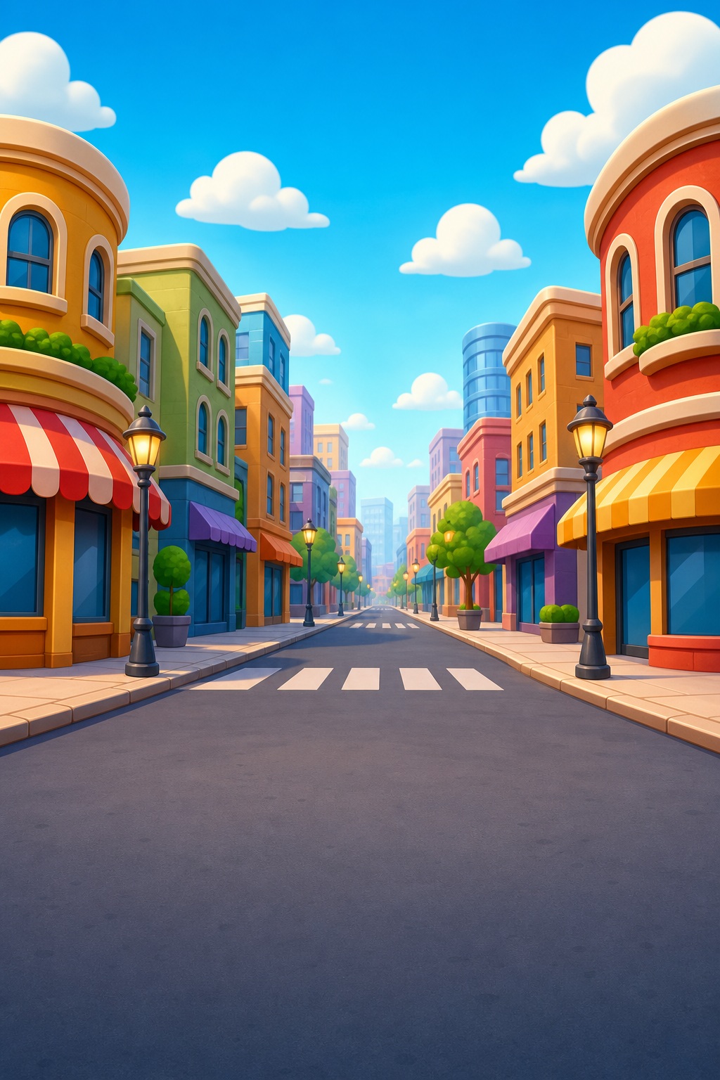 Preview for Cartoon City Street Background