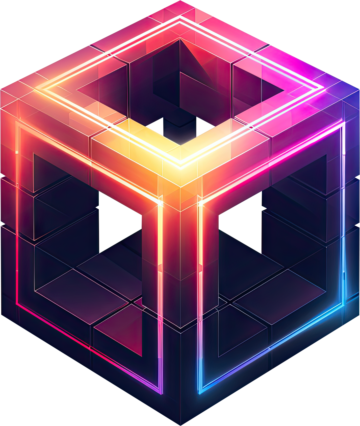 Preview for Neon-cube-design-element-logo-geometric-sticker-3e909