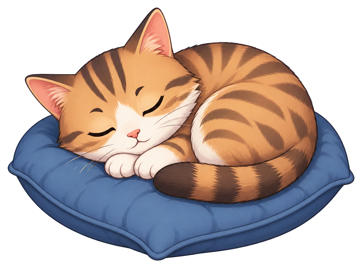 Preview for Sleeping Cat Sticker For Designs