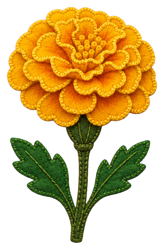 Preview for Felt Marigold Flower Sticker