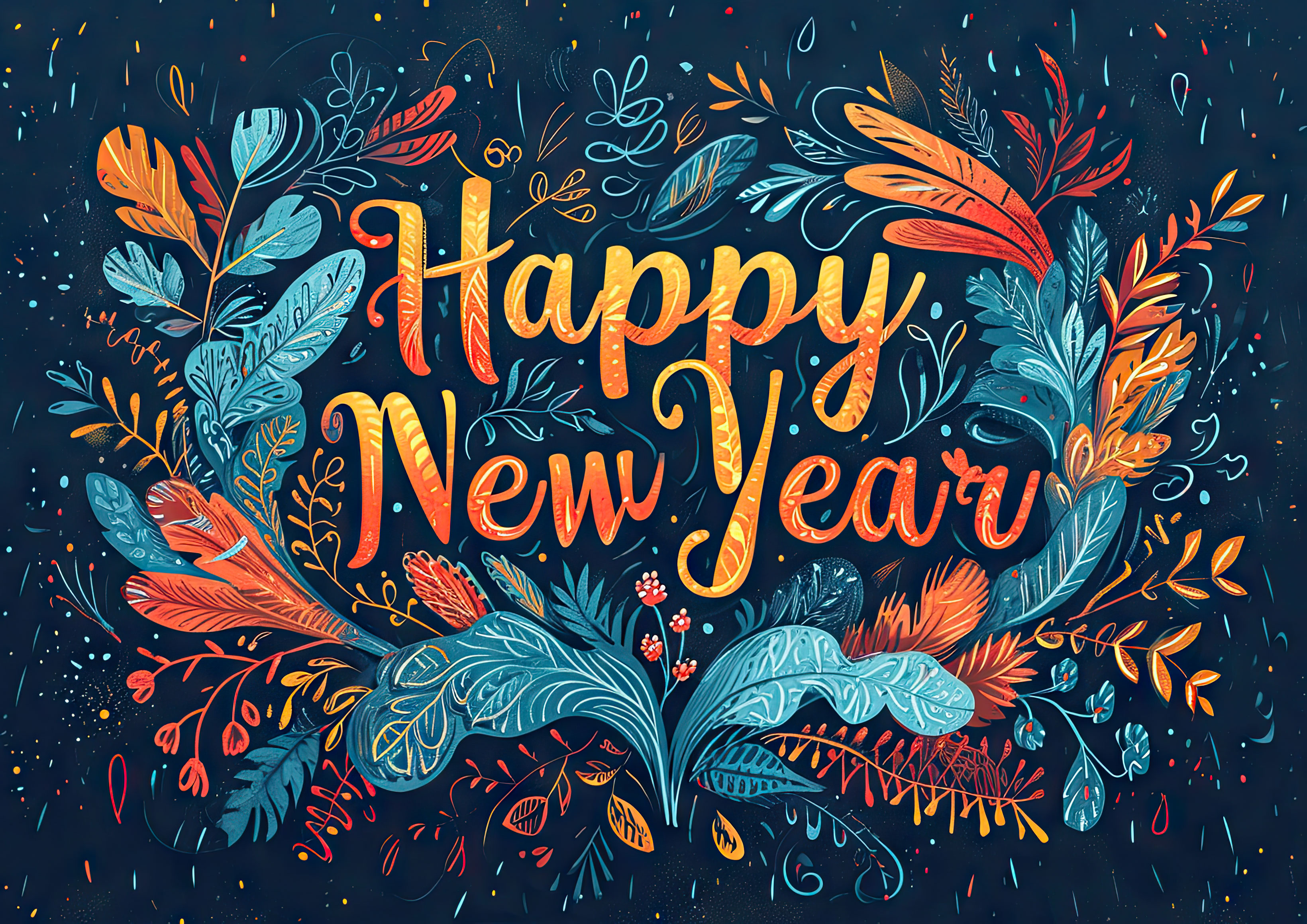 Preview for Happy-new-year-floral-greeting-background-832d6