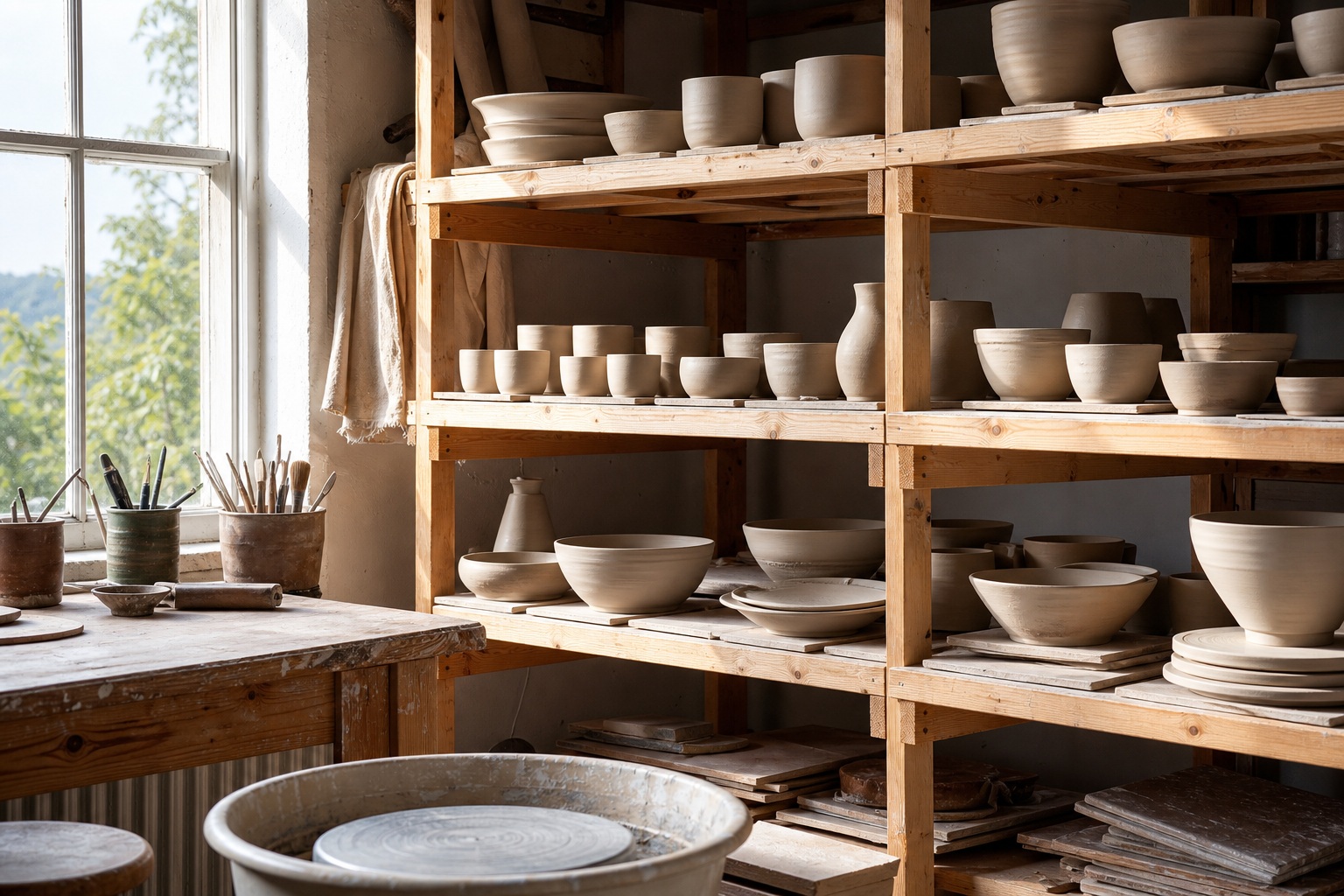 Preview for Pottery Studio Background With Morning Window Light