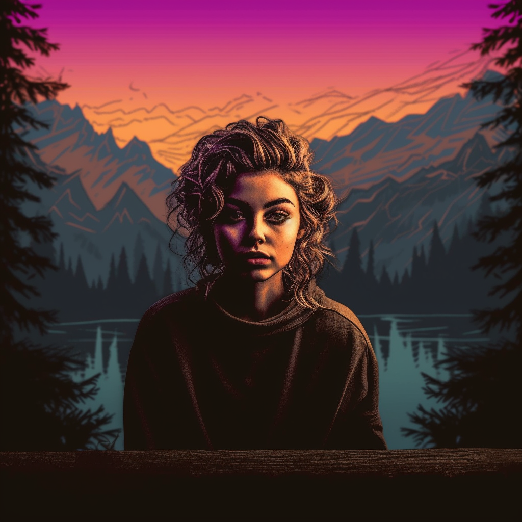 Preview for Contemplative-woman-mountain-sunset-ai-images-background-d8d20