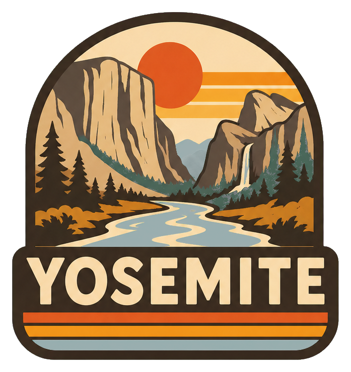 Preview for Yosemite Valley Retro Sticker Graphic