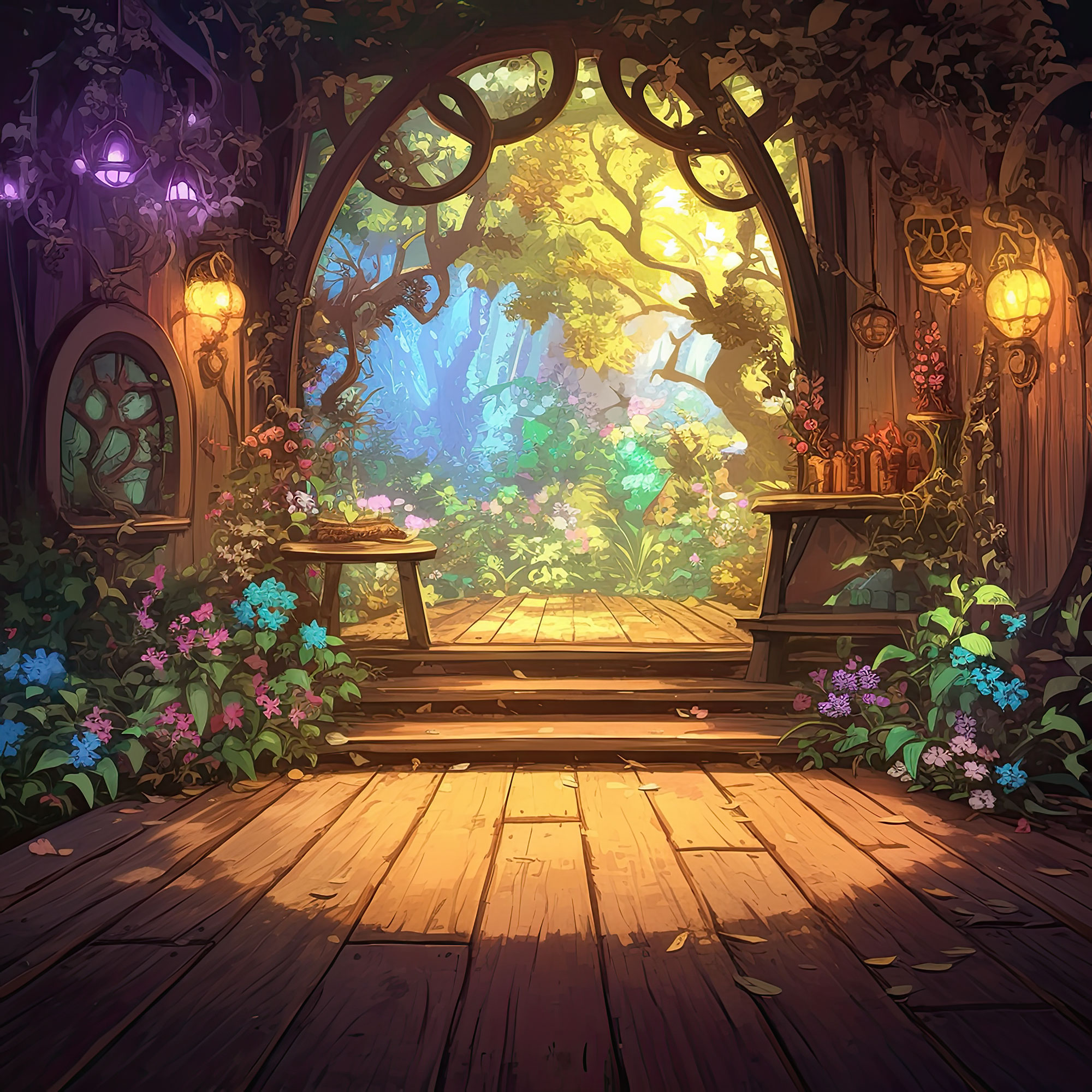 Preview for Enchanted-forest-entrance-interior-backdrop-background-6b024