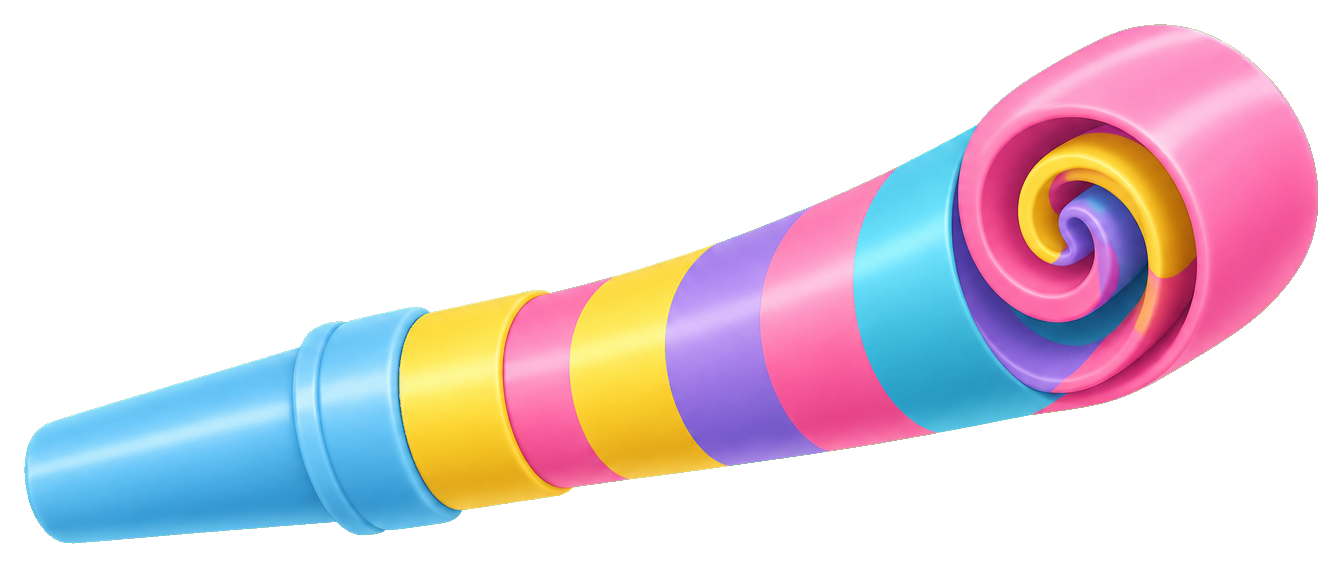 Preview for Party Horn Sticker For Birthday Designs