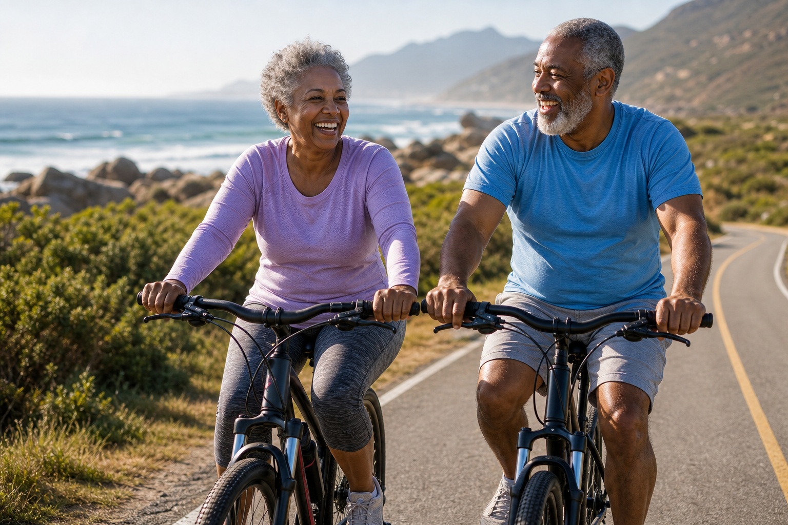 Preview for Senior Couple Cycling Stock Background