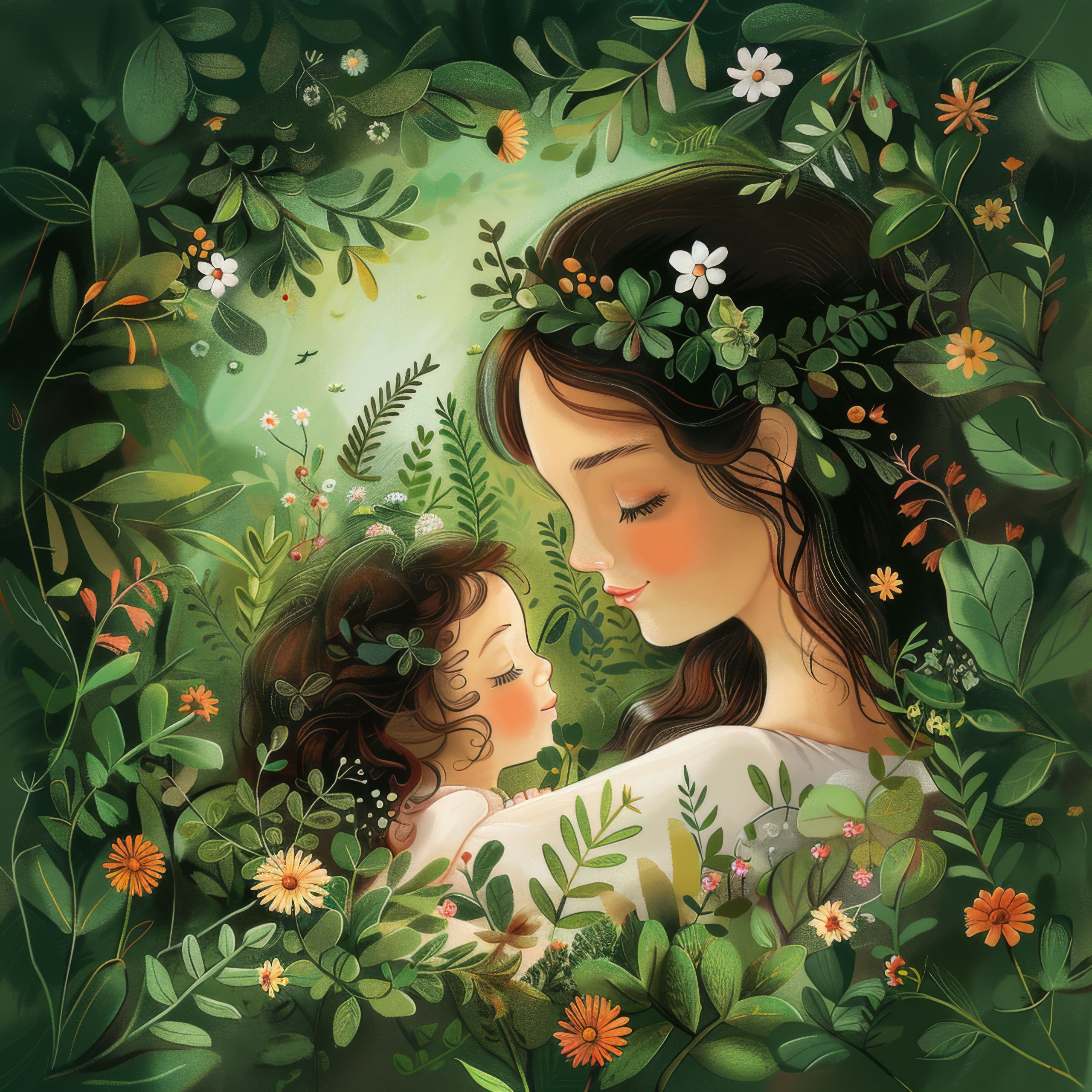 Preview for Mother-child-floral-harmony-mothers-day-background-cfee0