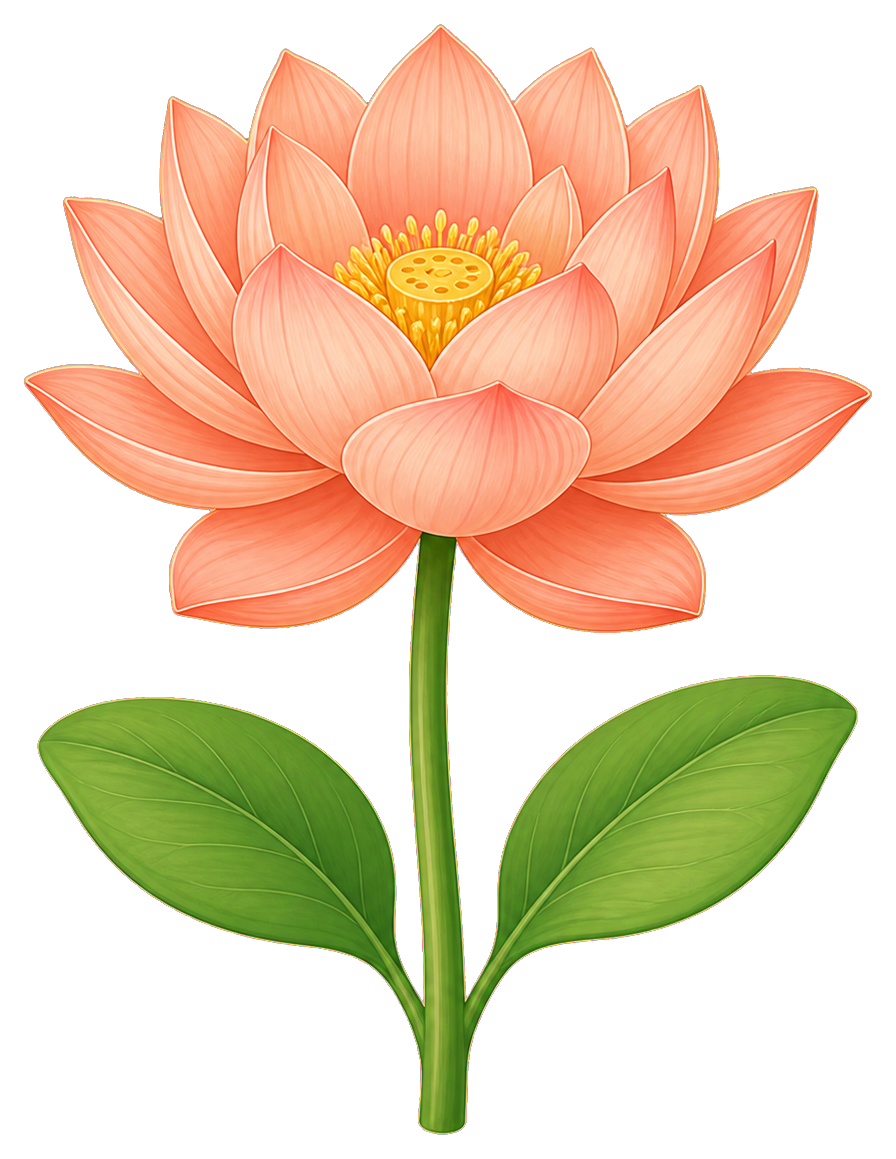Preview for Peach Lotus Stem Sticker