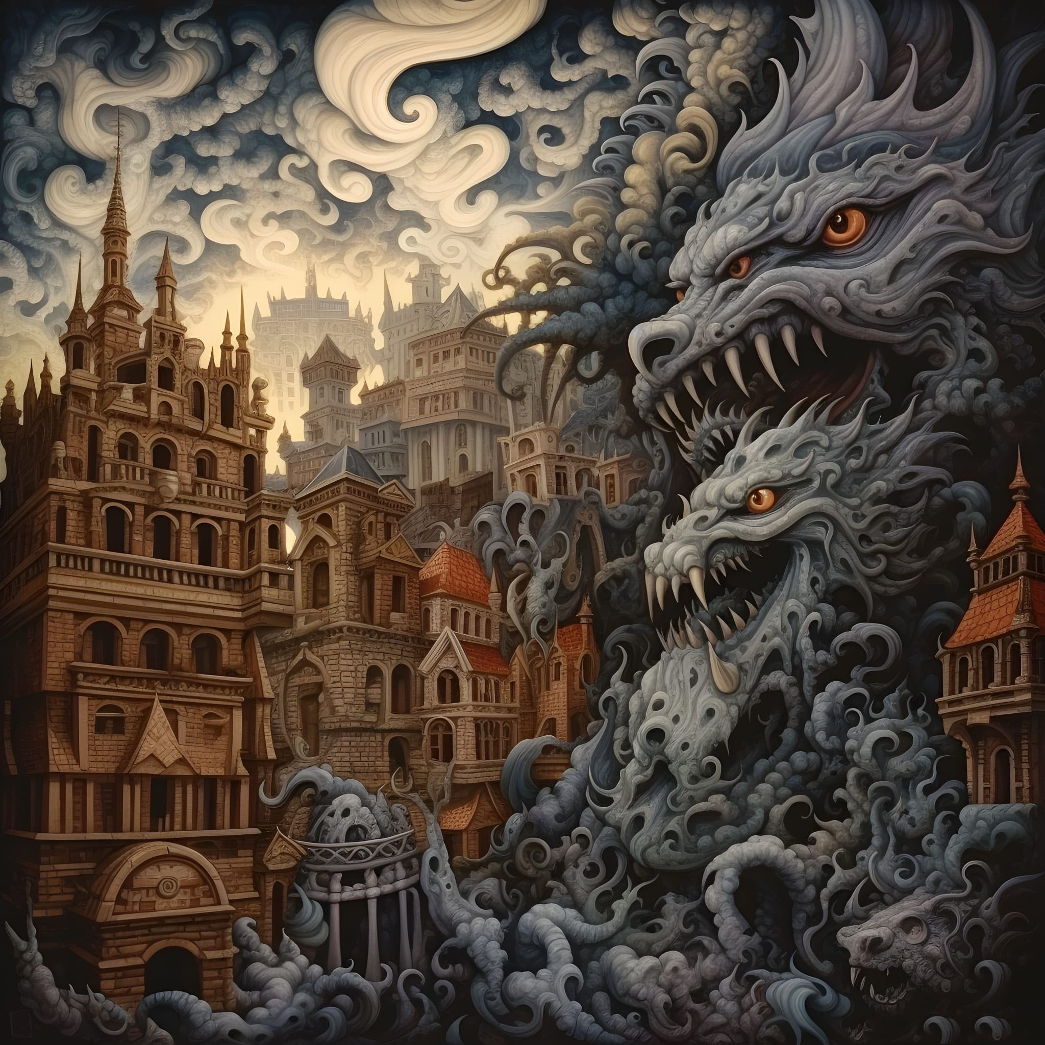 Preview for Fantasy-city-dragon-attack-ai-images-background-3f651